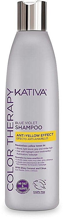 PRZECENA! Szampon do włosów blond przeciw żółtym tonom - Kativa Color Therapy Anti-Yellow Effect Shampoo * — Zdjęcie N2