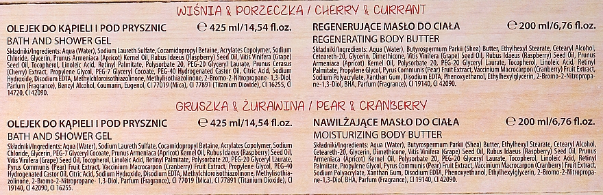 Zestaw do ciała Gruszka i żurawina - Farmona Tutti Frutti Pear & Cranberry (sh/oil 425 ml + b/oil 200 ml) — Zdjęcie N3