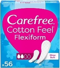 Wkładki higieniczne, 56 szt. - Carefree Cotton FlexiForm Unscented — Zdjęcie N14