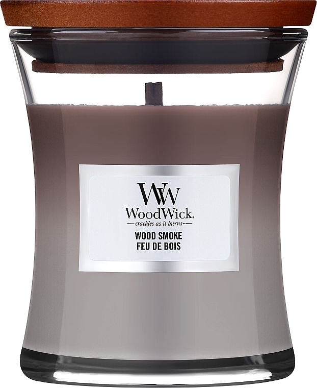 Świeca zapachowa w szkle - WoodWick Hourglass Candle Wood Smoke