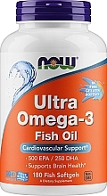 Kwasy tłuszczowe omega-3 w kapsułkach - Now Foods Ultra Omega-3 500 EPA/250 DHA Fish Softgels — Zdjęcie N1