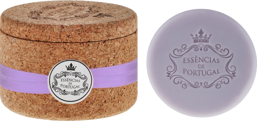 Naturalne mydło w kostce Lawenda - Essências de Portugal Tradition Jewel-Keeper Lavender Soap (w pudełeczku z korka) — Zdjęcie N1