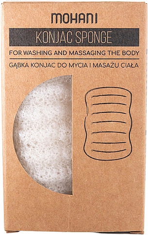 Gąbka konjac do mycia i masażu ciała - Mohani Natural Body Wash Konjac Sponge — Zdjęcie N1