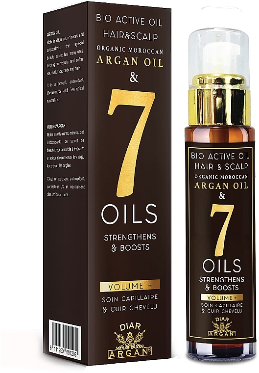 Olejek do włosów i skóry głowy - Diar Argan Argan Oil & 7 Oils Bio Active Hair & Scalp Oil — Zdjęcie N1