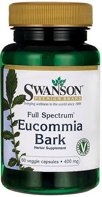 Suplement diety Eucommia Bark, 400 mg - Swanson Full Spectrum Eucommia Bark — Zdjęcie N1