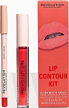 Zestaw do makijażu ust - Makeup Revolution Lip Contour Kit Coral Babe (lipstick/3ml + l/pencil/0.8g) — Zdjęcie N2