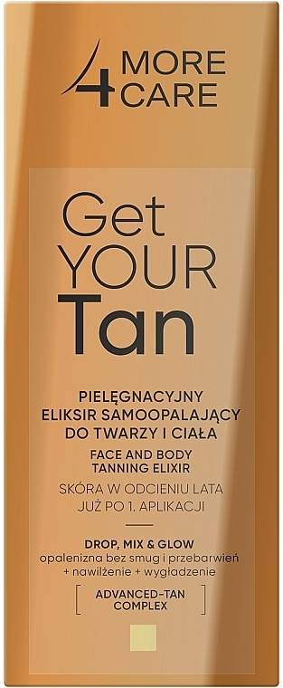 Pielęgnacyjny eliksir samoopalający do twarzy i ciała - More4Care Get Your Tan! Face And Body Tanning Elixir — Zdjęcie N1