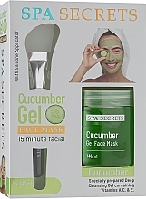 Kup Zestaw - Spa Secrets Cucumber Gel Face Mask (mask/140ml + brush/mask/1pcs)
