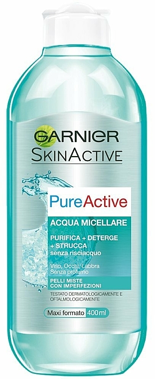 Woda micelarna - Garnier Skin Active Pure Active Micellar Cleansing Water — Zdjęcie N1