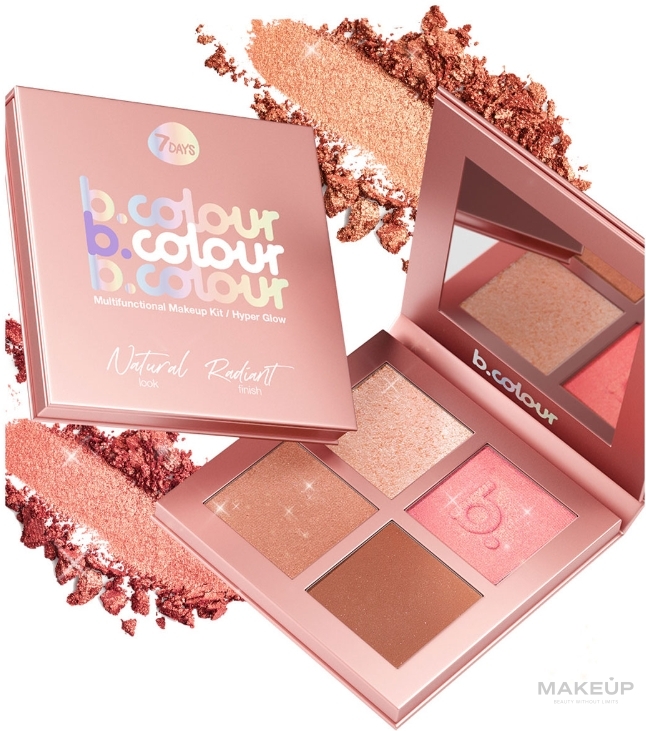 Paleta do makijażu - 7 Days B.Colour Multifunctional Makeup Kit — Zdjęcie Hyper Glow