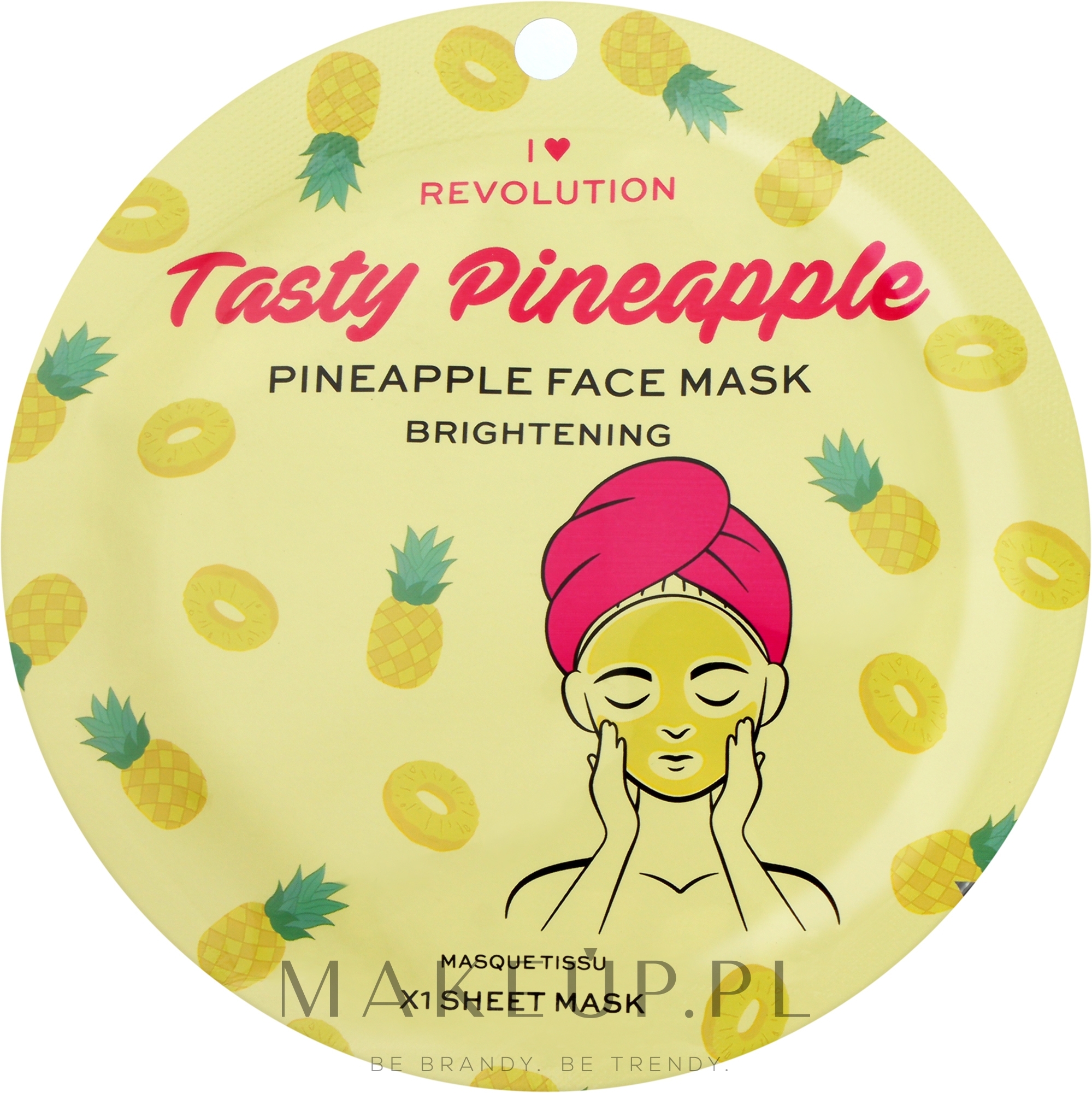 Rozjaśniająca maska w płachcie - I Heart Revolution Pineapple Brightening Printed Sheet Mask — Zdjęcie 2 g