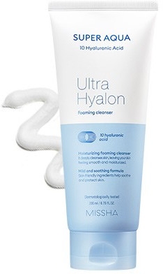 Pianka do oczyszczania twarzy - Missha Super Aqua Ultra Hyalron Cleansing Foam