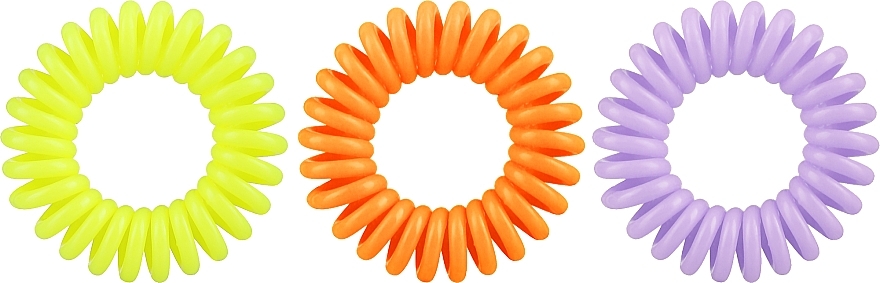Gumki do włosów, 3,5 cm, żółty+pomarańczowy+liliowy - Ronney Professional S15 MET Funny Ring Bubble — Zdjęcie N2