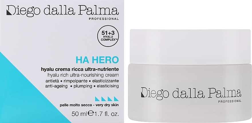 Ultra odżywczy krem do twarzy - Diego Dalla Palma Professional HA Hero Hualo Rich Ultra-Nourishing Cream — Zdjęcie N2