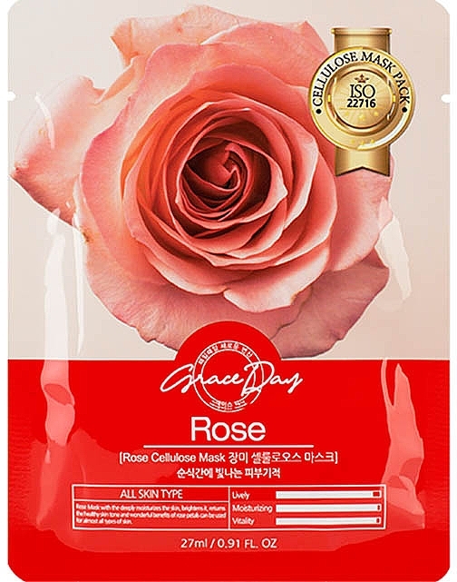 Maska w płachcie z ekstraktem z róży - Grace Day Rose Cellulose Mask — Zdjęcie N1