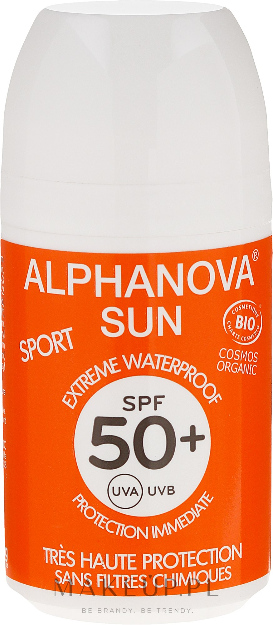 Ekstremalnie wodoodporny krem do ciała roll-on SPF 50+ - Alphanova Sun Extreme Waterproof Roll On Sport — Zdjęcie 50 g