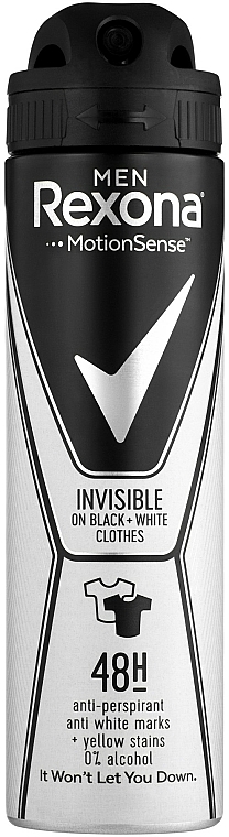 Antyperspirant w sprayu Invisible Black+White Clothes - Rexona Deodorant Spray