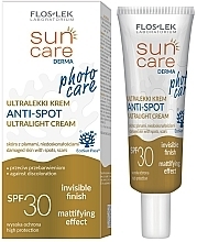 Ultralekki krem przeciwsłoneczny do twarzy	przeciw przebarwieniom - Floslek Sun Care Derma Anti-Spot Ultralight Cream SPF 30 — Zdjęcie N1