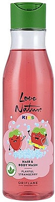 Żel do mycia ciała i włosów dla dzieci - Oriflame Love Nature Kids Playful Strawberry Hair Body Wash — Zdjęcie N1