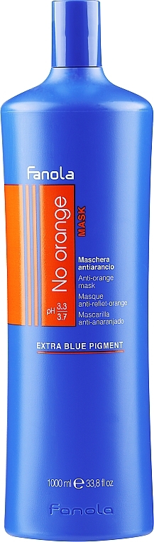 Niebieska maska do włosów farbowanych przeciw pomarańczowym odcieniom - Fanola No-Orange Mask — Zdjęcie N3