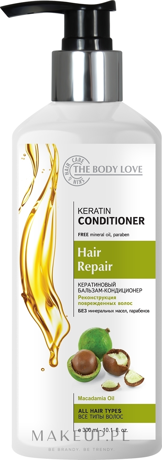 Balsam do włosów z keratyną i olejem makadamia - The Body Love Keratin Conditioner — Zdjęcie 300 ml