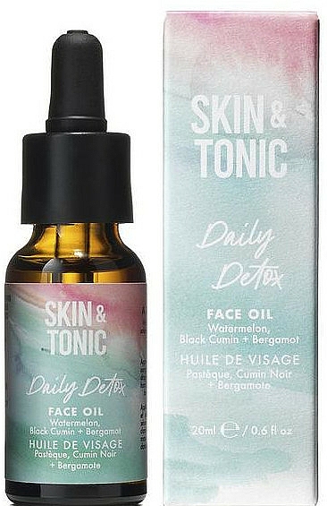Regulujący olejek do twarzy Arbuz, czarny kminek, bergamotka - Skin&Tonic Daily Detox Face Oil  — Zdjęcie N1
