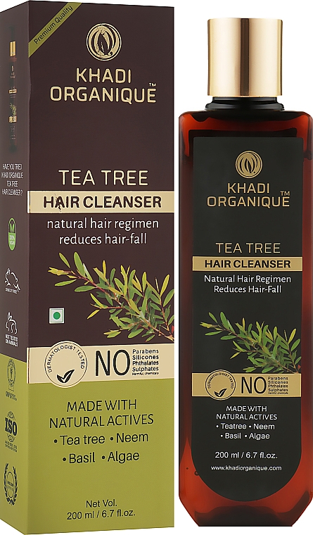 Naturalny szampon ajurwedyjski na łupież i wypadanie włosów Drzewo herbaciane - Khadi Organique Tea Tree Hair Cleanser — Zdjęcie N2