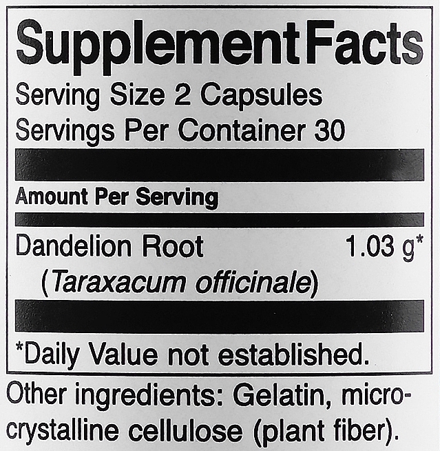 Suplement diety Korzeń mniszka lekarskiego - Swanson Dandelion Root — Zdjęcie N3