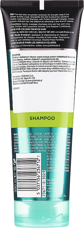 Wzmacniający szampon do delikatnych włosów - John Frieda Luxurious Volume Core Restore — фото N2