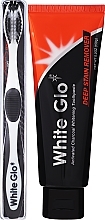 Zestaw z czarno-białą szczoteczką - White Glo Charcoal Deep Stain Remover Toothpaste (toothpaste/150ml + toothbrush) — Zdjęcie N2
