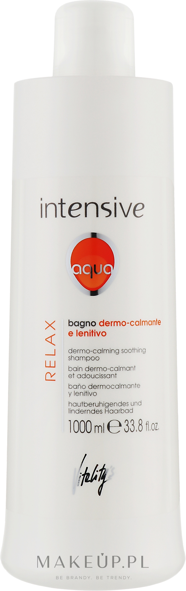 Łagodny szampon kojący - Vitality's Intensive Aqua Relax Dermo-Calming Shampoo — Zdjęcie 1000 ml