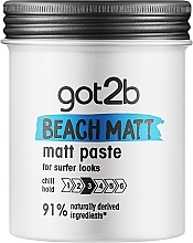 Matująca pasta do włosów - Got2b Beach Matt Paste Chill Hold 3 91% Naturally Derived Ingredients — Zdjęcie N1