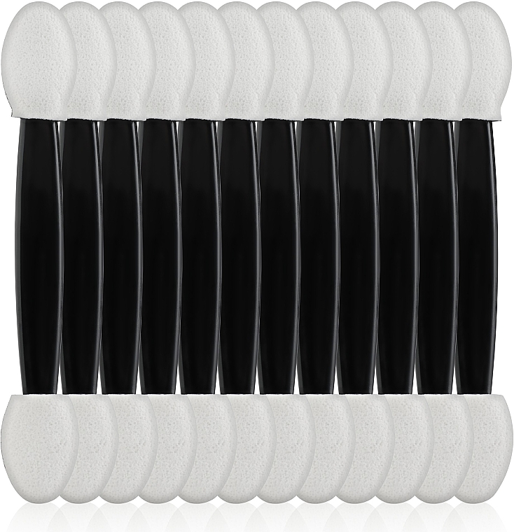 Aplikatory dwustronne do cieni SA-06, 6,5 cm, czarno-białe - Silver Style