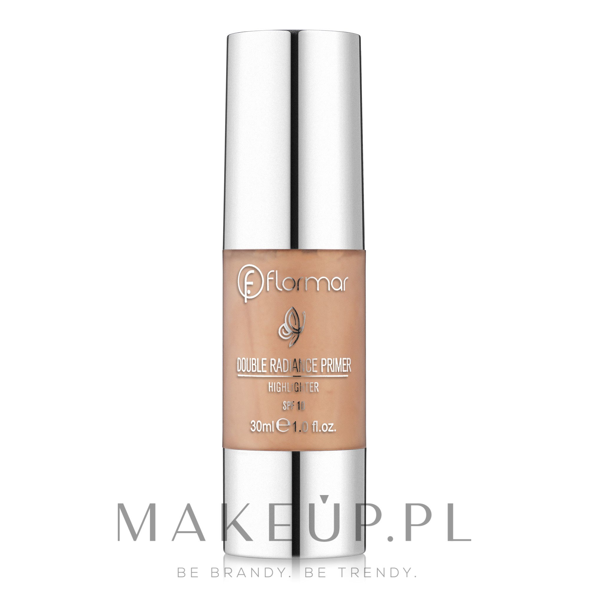 Rozświetlający korektor do twarzy - Flormar Double Radiance Primer Highlighter SPF 10 — Zdjęcie Champagne