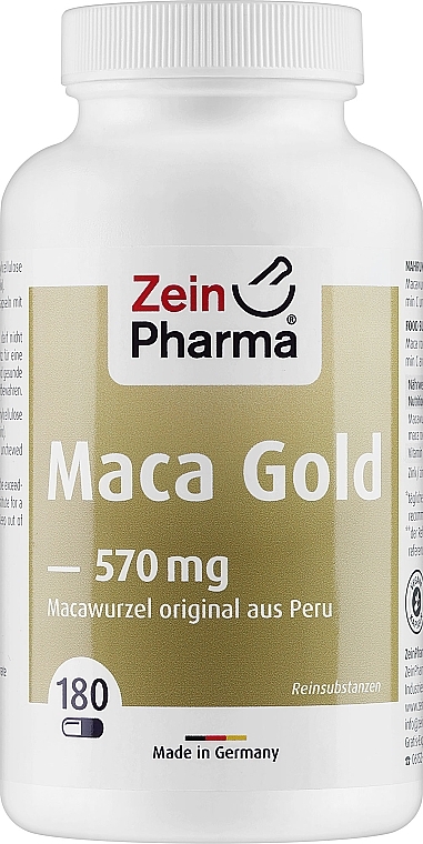 Suplement diety Sproszkowany korzeń Maca, 570 mg, kapsułki - ZeinPharma Maca Gold 570mg — Zdjęcie N1