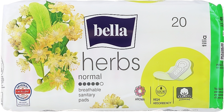 Podpaski higieniczne, 20 szt. - Bella Herbs Tilia — Zdjęcie N1