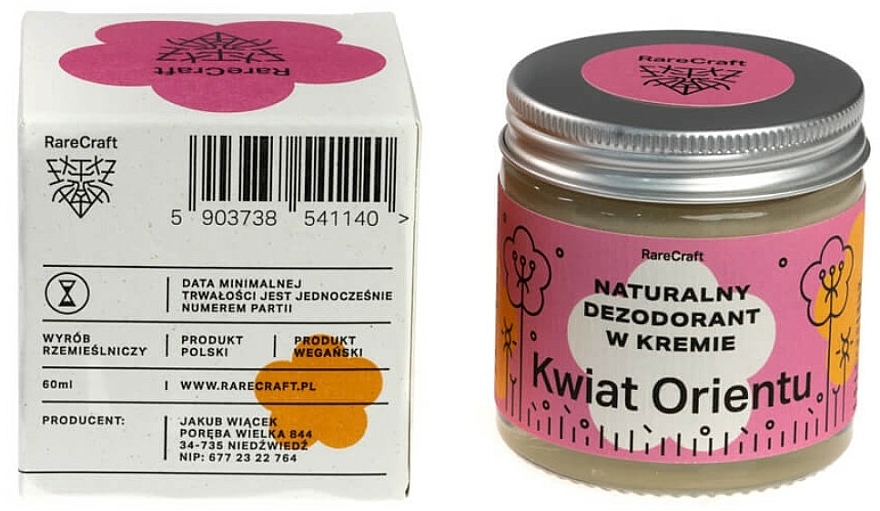 Naturalny dezodorant w kremie Kwiat orientu - RareCraft Cream Deodorant — Zdjęcie N3