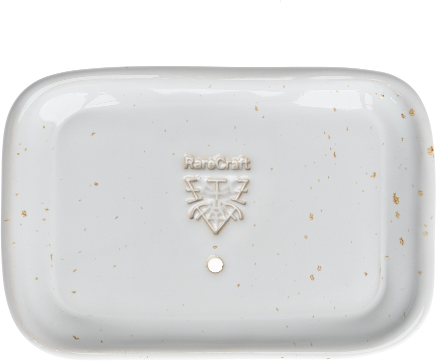 Ceramiczna mydelniczka, biało-beżowa - RareCraft Soap Dish White & Beige  — Zdjęcie N1