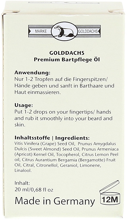 Cytrusowy olejek do brody - Golddachs Beard Oil Citrus — Zdjęcie N2