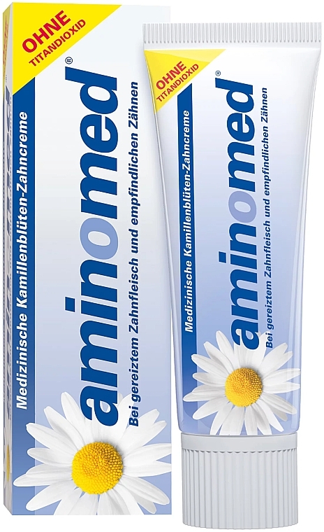 Pasta do zębów z kwiatami rumianku, bez dwutlenku tytanu - Aminomed  — Zdjęcie N1