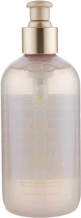 Szampon do włosów cienkich i normalnych z olejkiem marula i olejkiem różanym - Schwarzkopf Professional Oil Ultime Light Oil-In-Shampoo — Zdjęcie N1