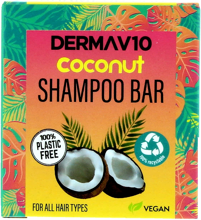 Szampon do włosów z kokosem - Derma V10 Shampoo Bar Coconut — Zdjęcie N1