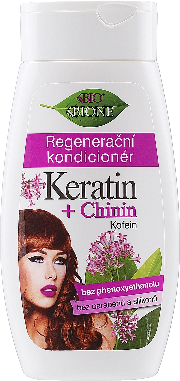 Wzmacniająca odżywka przeciw wypadaniu włosów z keratyną i chininą - Bione Cosmetics Keratin + Quinine Regenerative Conditioner