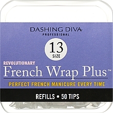 Kup Tipsy - Dashing Diva French Wrap Plus White 50 Tips (Size 13)