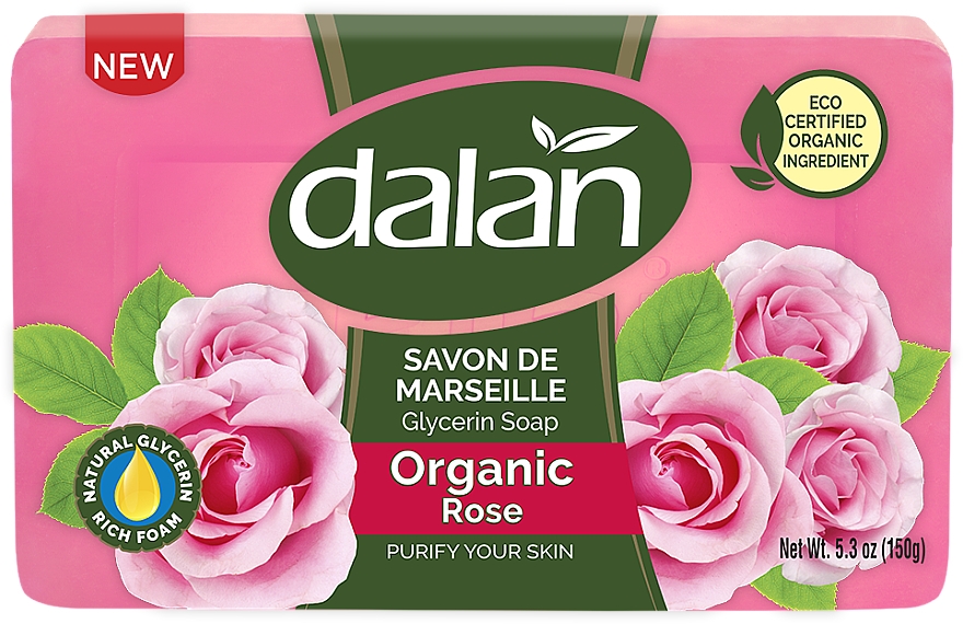 Glicerynowe mydło Róża - Dalan Savon De Marseille Glycerine Soap Organic Rose — Zdjęcie N1