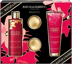 Zestaw - Baylis & Harding Boudoire Cherry Blossom Luxury Bathing Treats Gift Set (sh/cr/200ml + lot/200ml + b/bomb/2x75g) — Zdjęcie N1