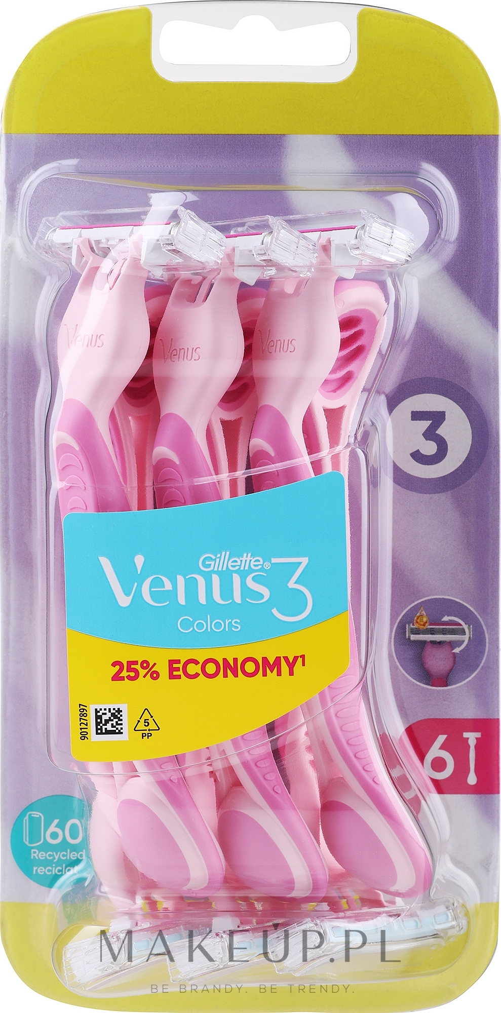 Maszynki do golenia, 6 szt. - Gillette Simply Venus 3 Plus Pink — Zdjęcie 6 szt.