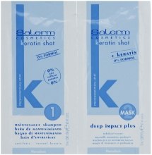 Kup Zestaw Szampon keratynowy + Maska o głębokim działaniu - Salerm Keratin Shot (sham/10ml + mask/10ml)