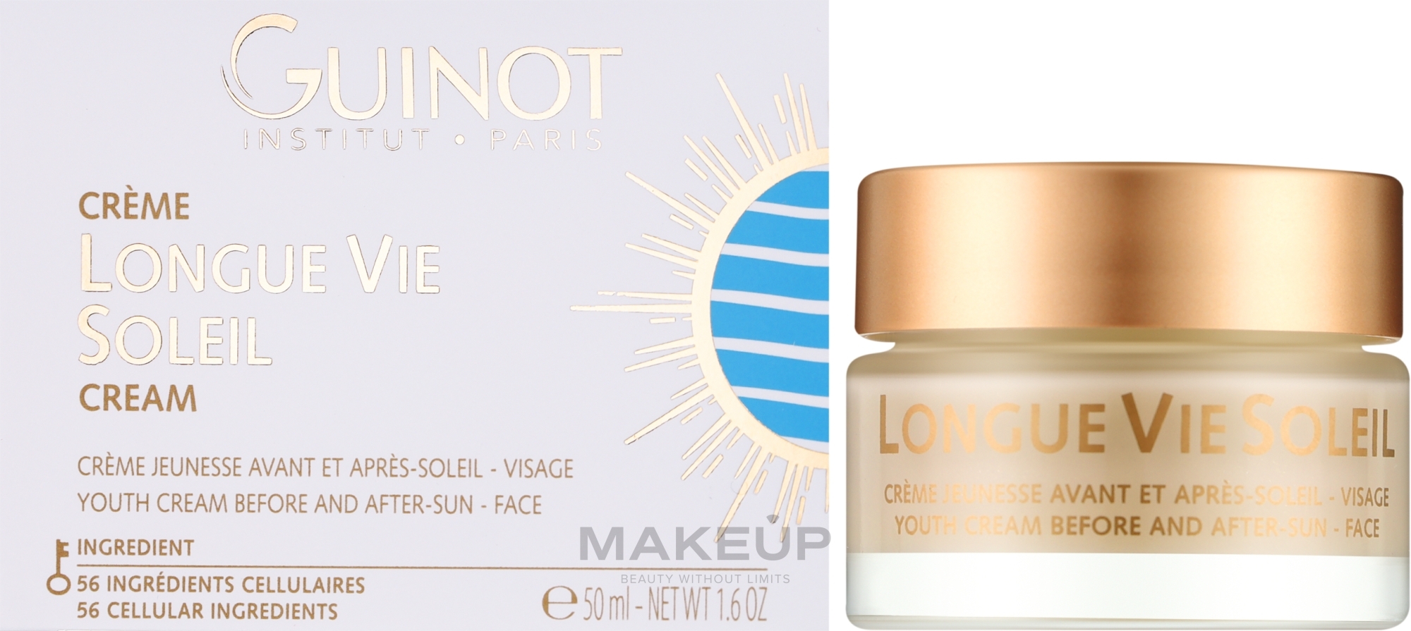 Krem po opalaniu - Guinot Longue Vie Soleil Youth Cream Before And After Sun Face — Zdjęcie 50 ml