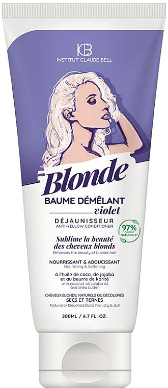 Balsam do włosów blond - Institut Claude Bell Blonde Nourishing & Softening Violet Balm